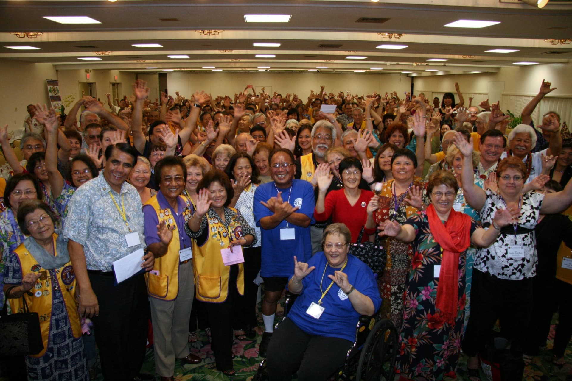 District 50 Hawaii Lions members celebrating together at a past convention